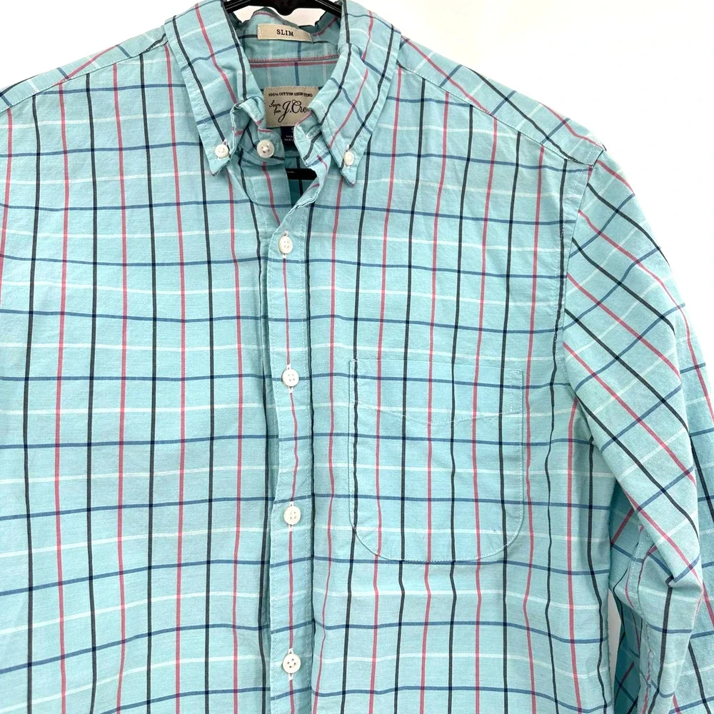 J. Crew size small slim fit 100% cotton shirting button down long sleeve shirt‎